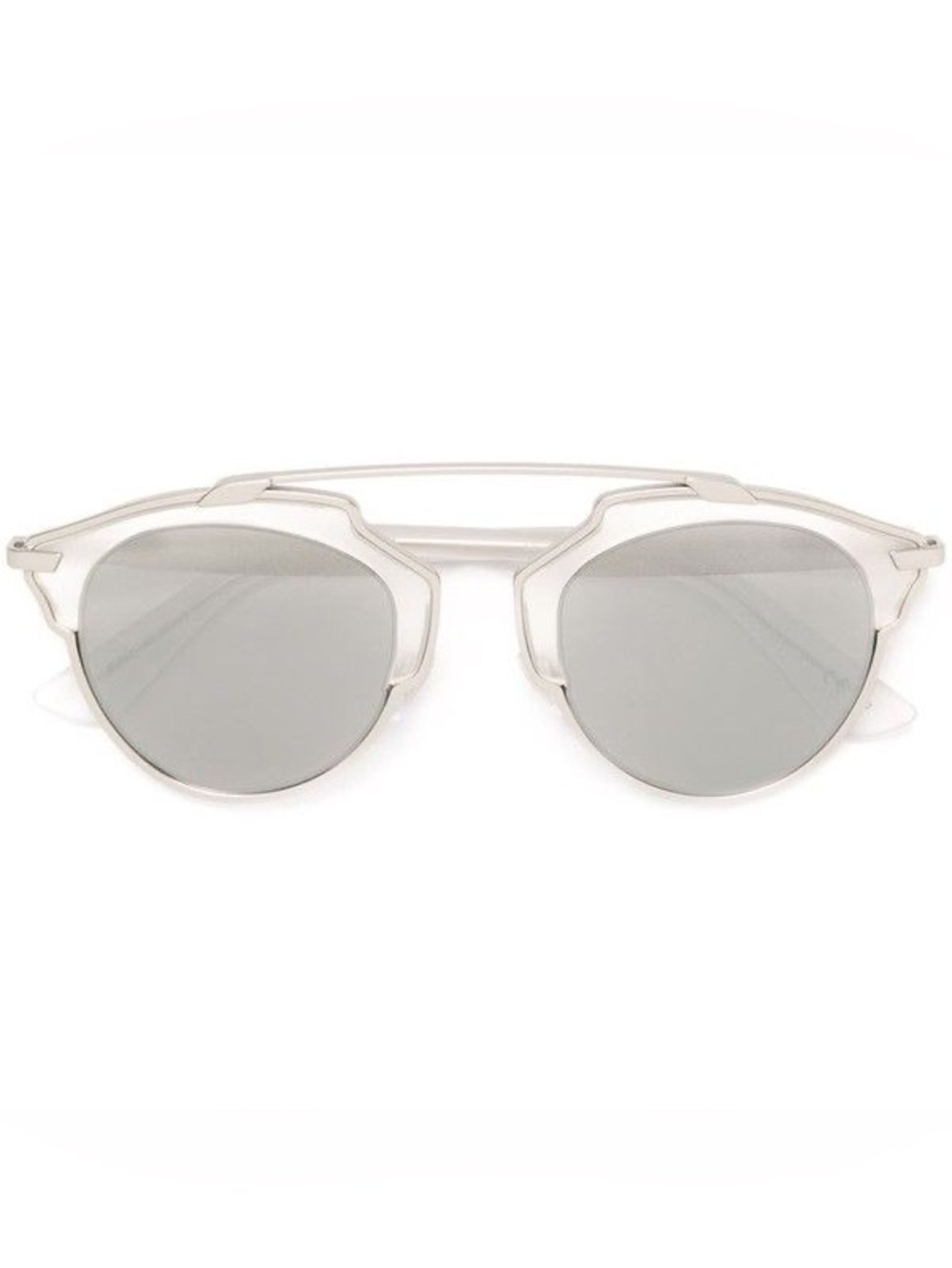 Dior SO REAL Silver Mirrored Aviator Sunglasses with Clear Frame
